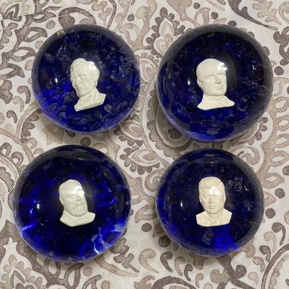 1971 St Clair "Assassinated" Presidential Paperweights